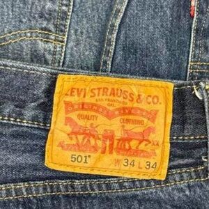 Levi’s 501 button-fly, 34 X 34.
